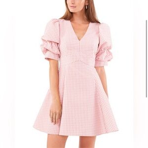 NWOT 1 State pink gingham mini dress